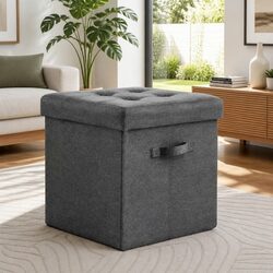 Your Essential Grey Foldable Ottoman Footstool