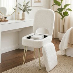 Affordable Storage Ottoman with Backrest for Comfort