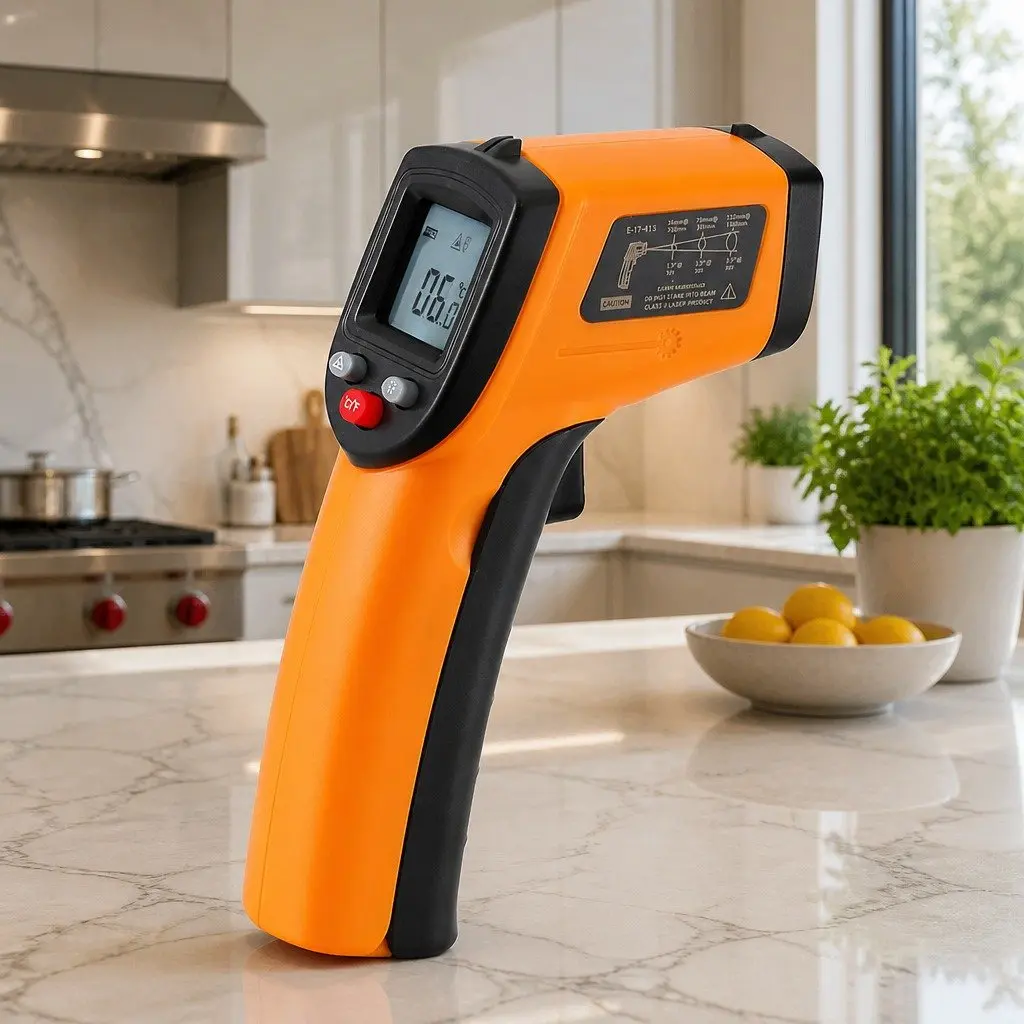 Digital Infrared Thermometer Cooking Temperature Gun Orange