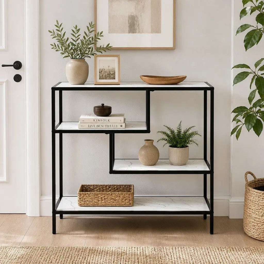 Console Table with Open Shelving