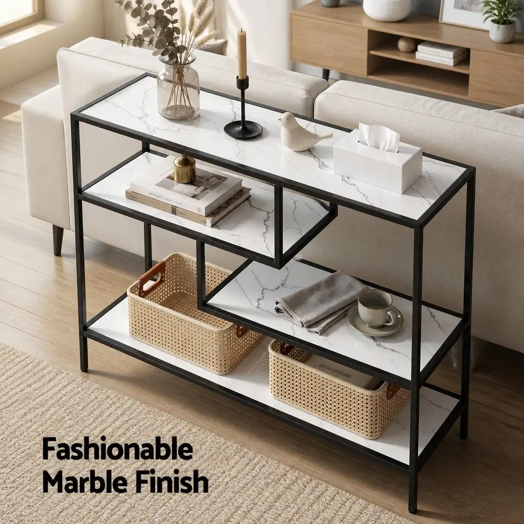 Console Table with Open Shelving