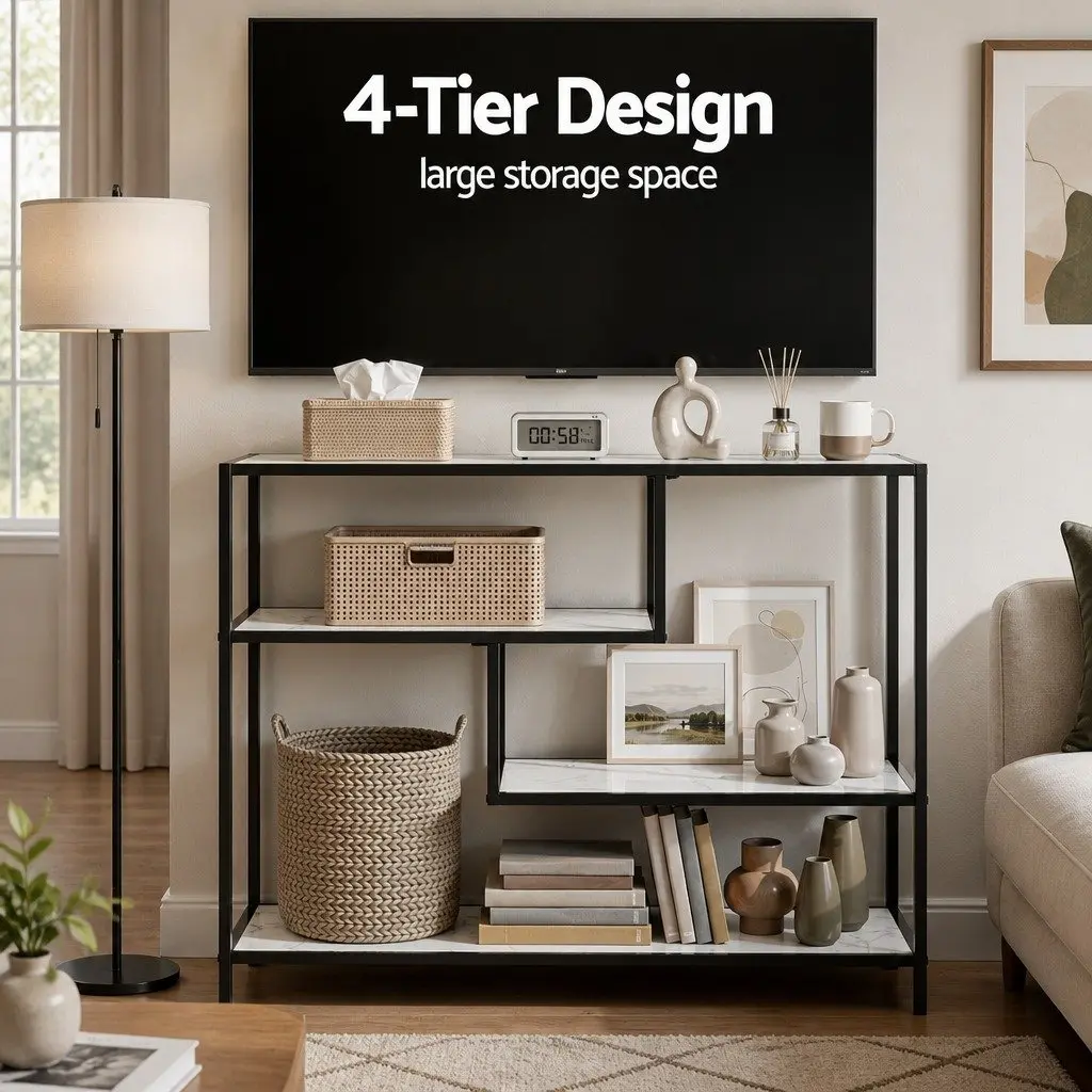 Console Table with Open Shelving