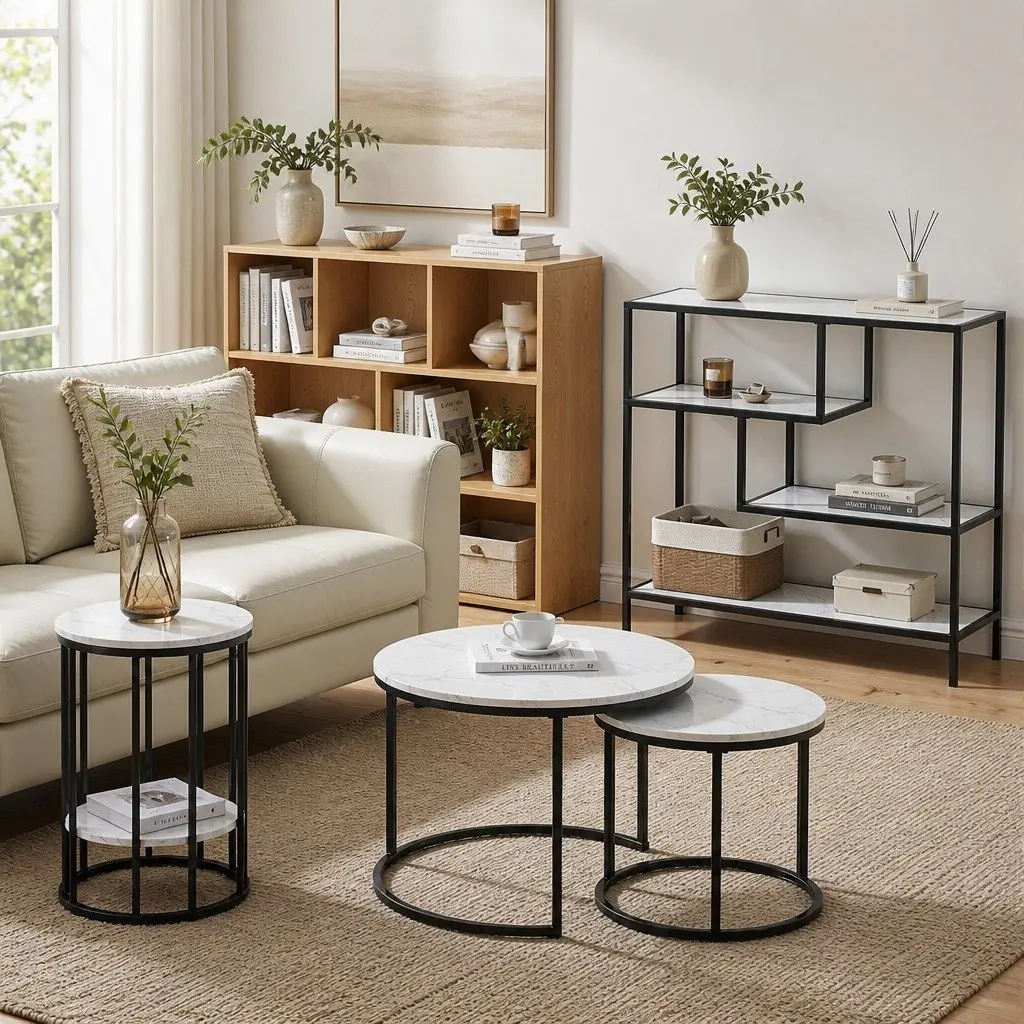 Console Table with Open Shelving