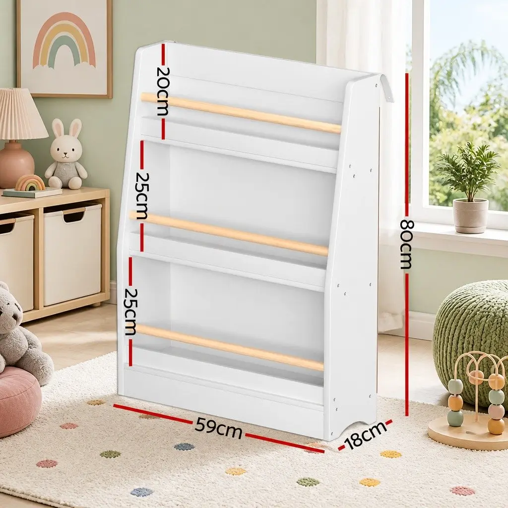 Kids Bookshelf 3 Tier Storage Organiser Yellow