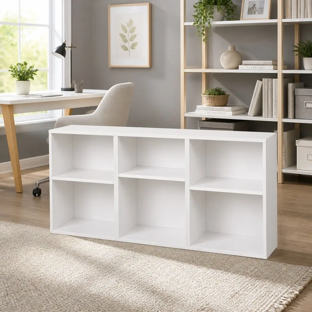 3 Piece Cube Bookshelf White Adjustable Shelves Modular Storage Cabinet