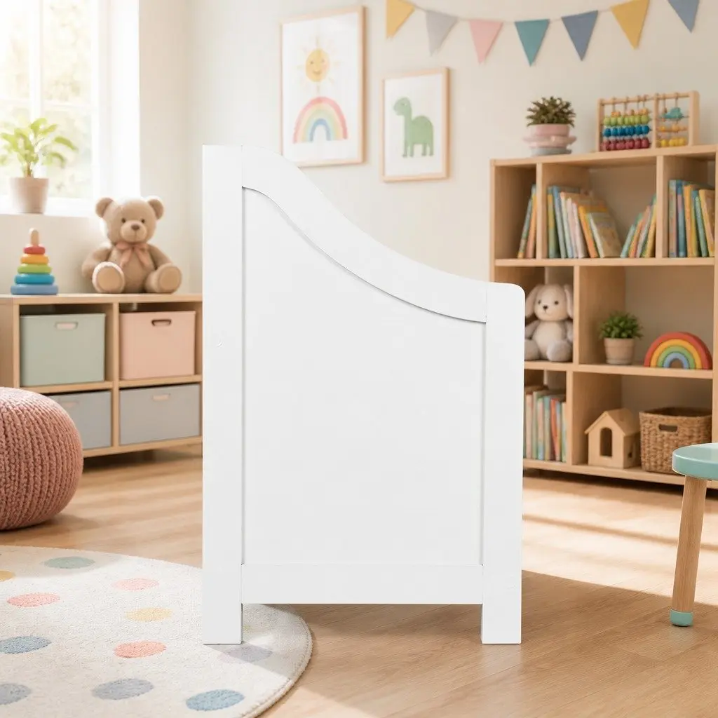Kids Storage Box Bench Toy Organiser 56cm White