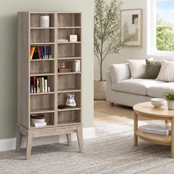 Reliable Oak Bookshelf with Adjustable Shelves and Safety Features