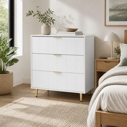 Practical White 3 Drawer Chest for Smart Storage