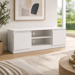 Practical 120cm White TV Cabinet with Reliable Storage