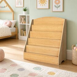 Warmly Designed 5-Tier Kids Bookshelf for Safety