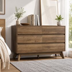 Walnut Six Drawer Chest: Practical and Reliable Storage