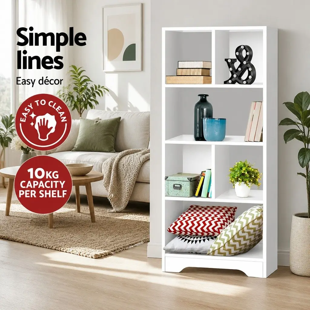 4-Tier White Shelf for Home Organization