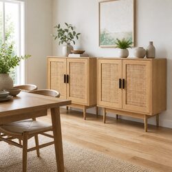 Reassuring Storage with a Rattan Buffet Sideboard