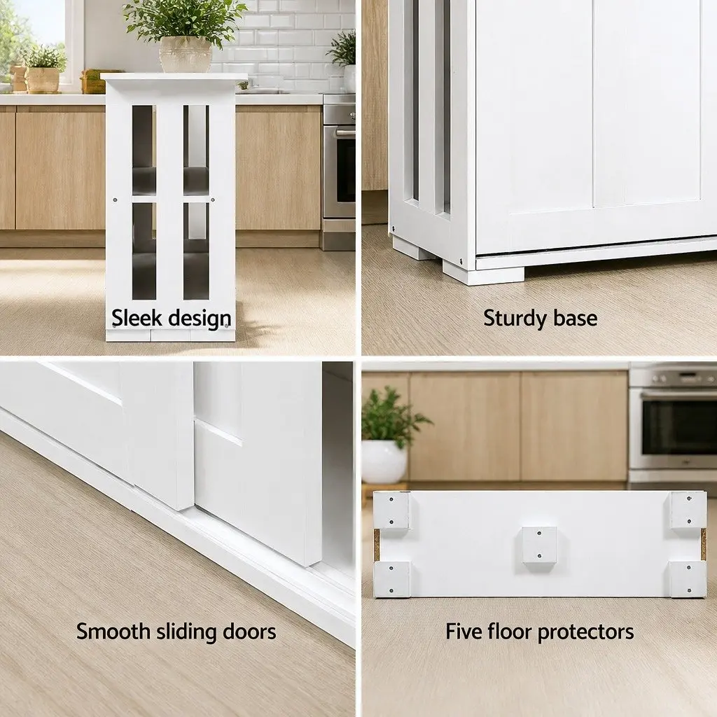 Buffet Sideboard Storage Cabinet White 99cm W x 33cm D x 63cm H
