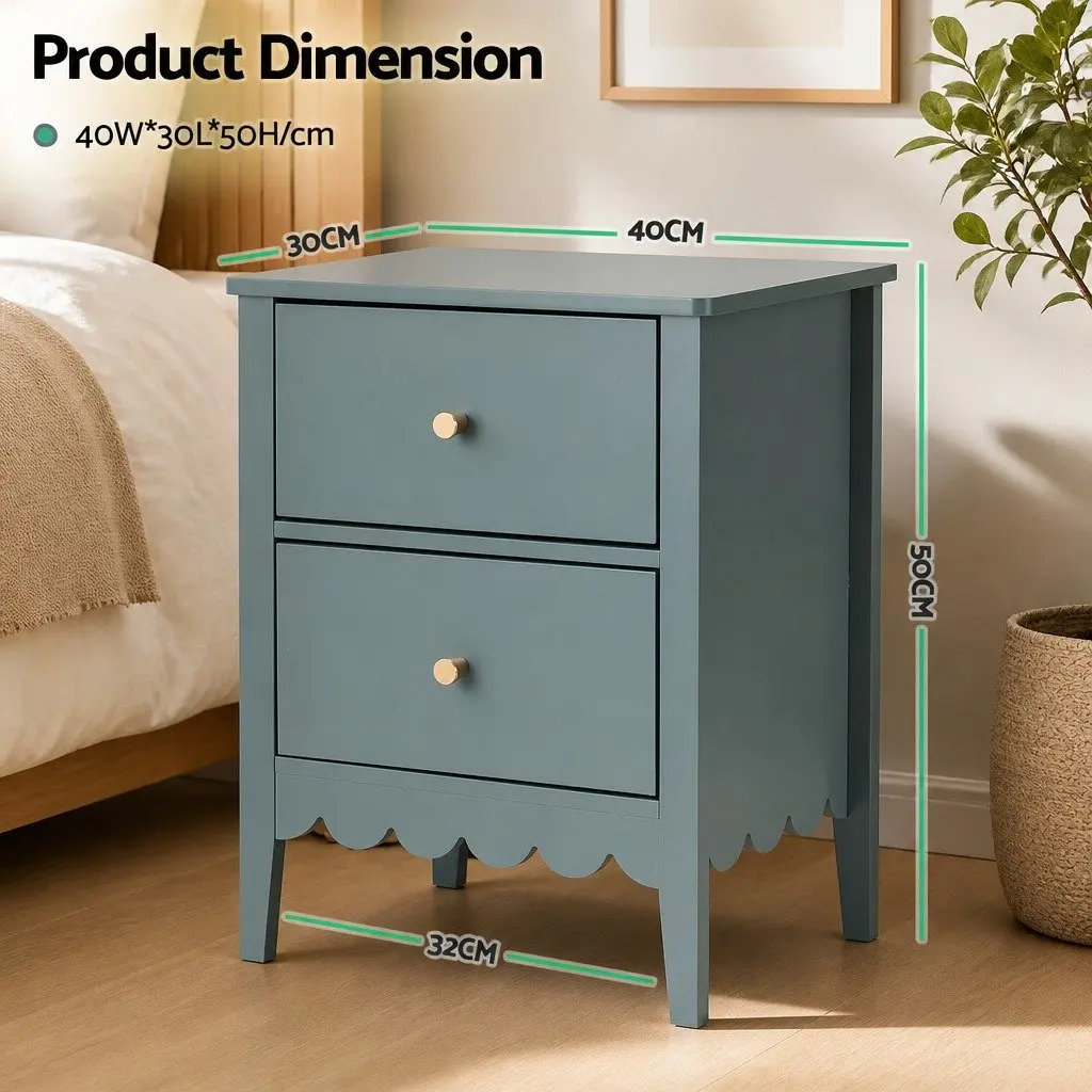 Green Bedside Table with Ample Storage