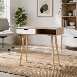 Versatile Oak White Computer Desk for Your Home
