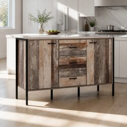 Reliable Dark Grey Wooden Sideboard with Storage Space