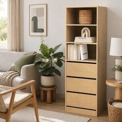 Practical Tallboy Cabinet with 3 Drawers and Shelves