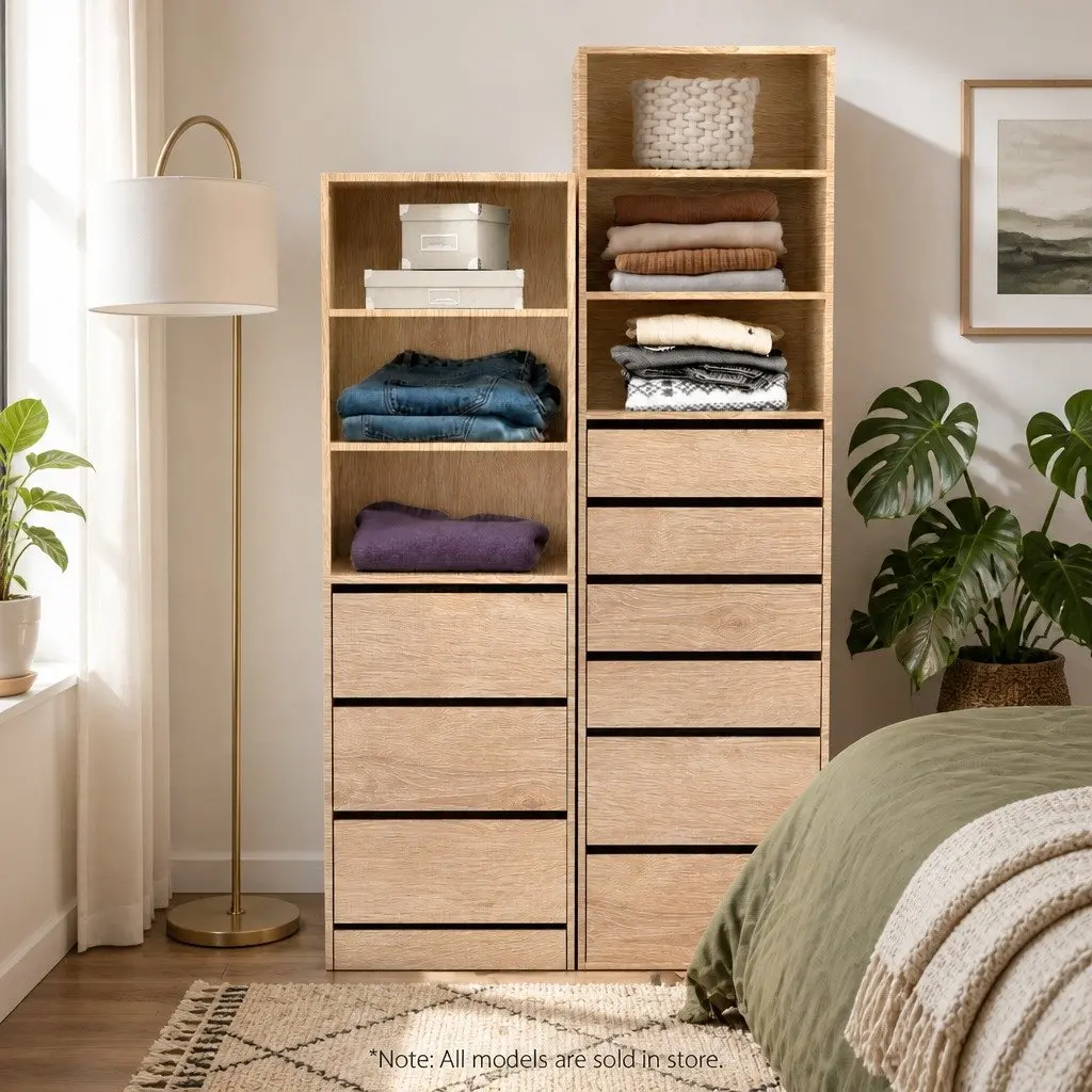 Tallboy Chest of Drawers Storage Cabinet 3 Drawer Bedroom Furniture Pine
