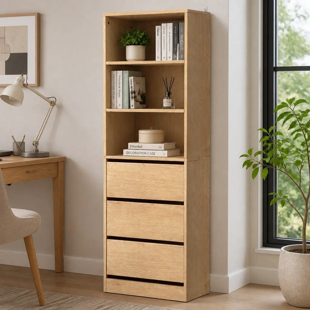 Tallboy Chest of Drawers Storage Cabinet 3 Drawer Bedroom Furniture Pine