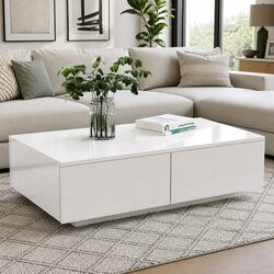 White Coffee Table: Practical Storage Meets Modern Style