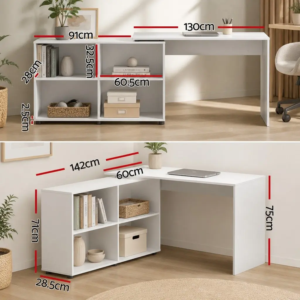 L-Shaped Desk with Storage Solutions