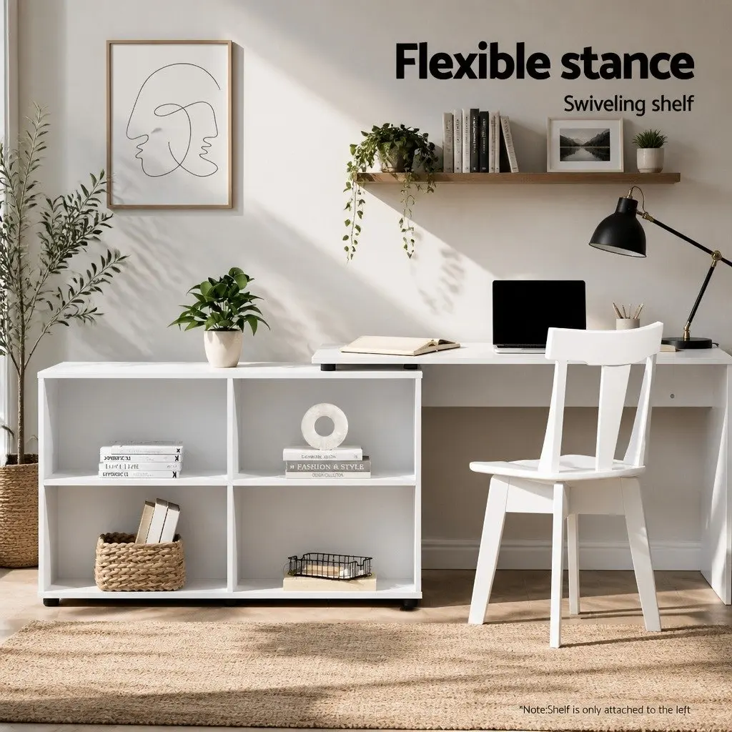 L-Shaped Desk with Storage Solutions