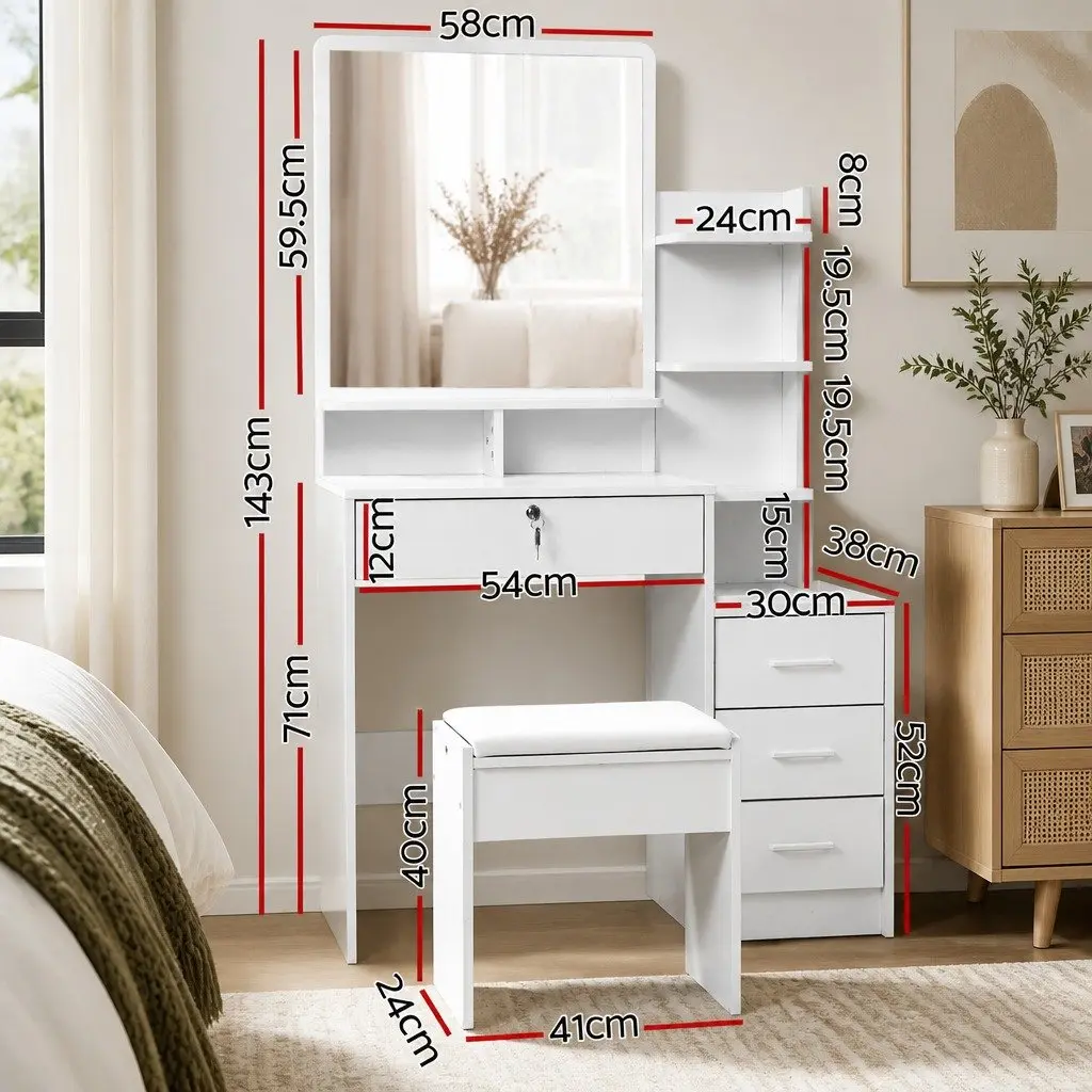 White Dressing Table with Ample Storage Space