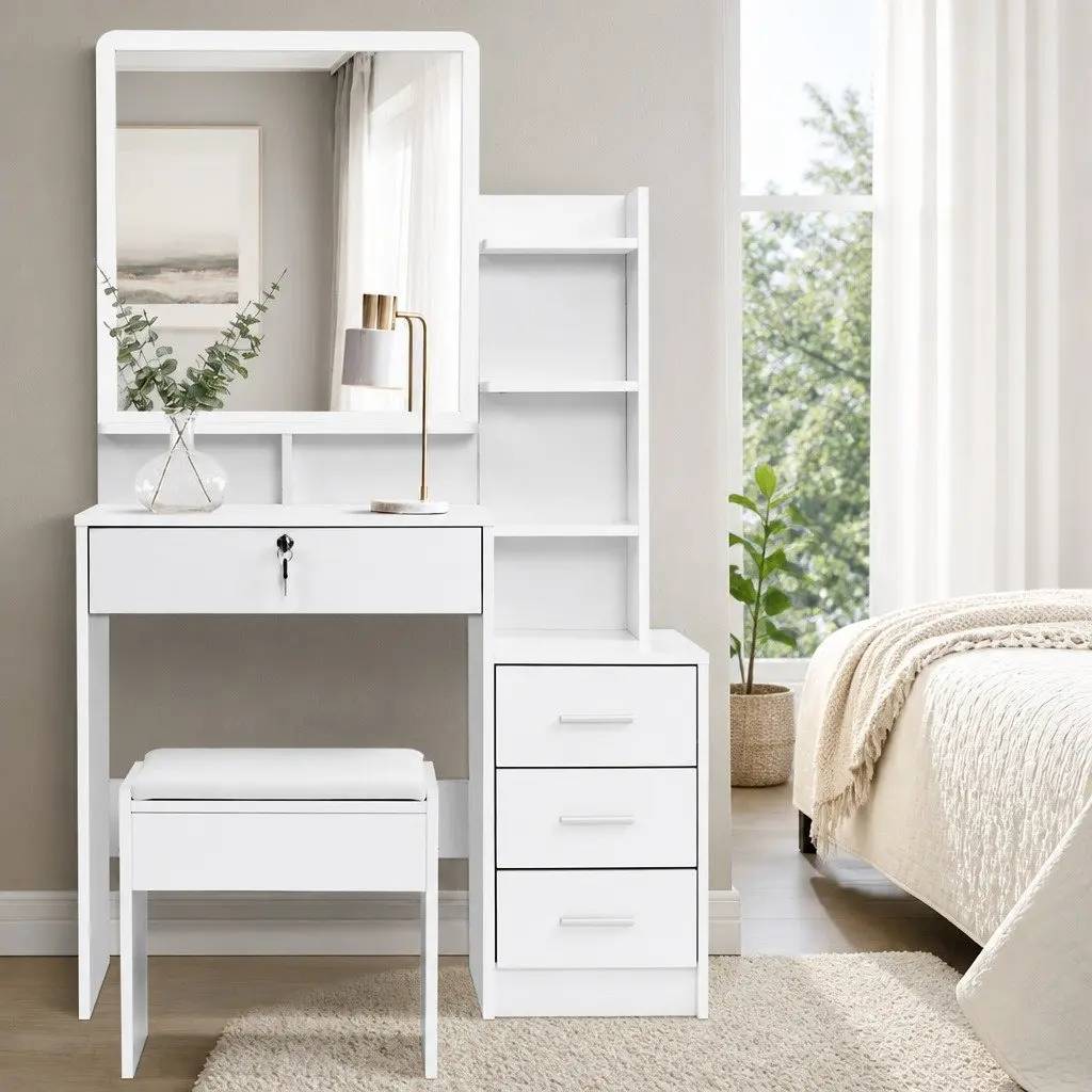 White Dressing Table with Ample Storage Space