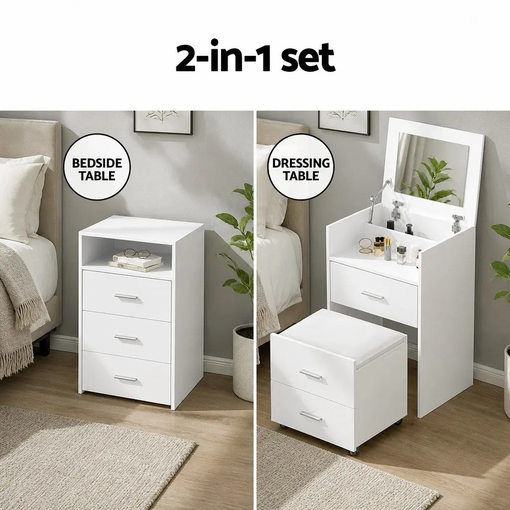 2-in-1 Vanity Set with Comfort and Style