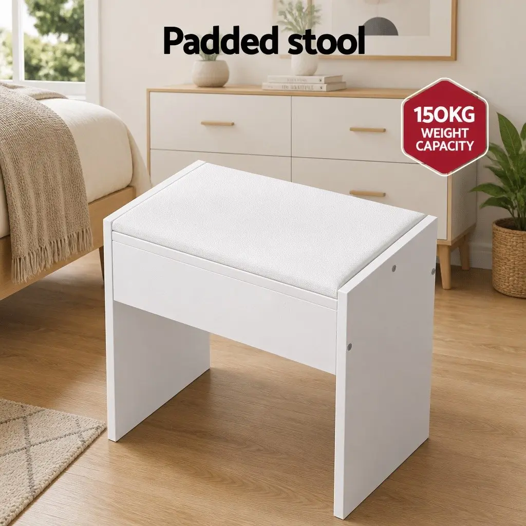 Dressing Table with LED Mirror and Storage
