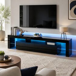 Quality Black Entertainment Unit with LED Features