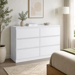 Practical 6 Drawer Chest with Reliable Storage Capacity