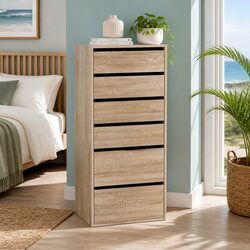 Chest of Drawers Dresser 6 Drawer Tallboy Bedroom Storage Organisor Pine