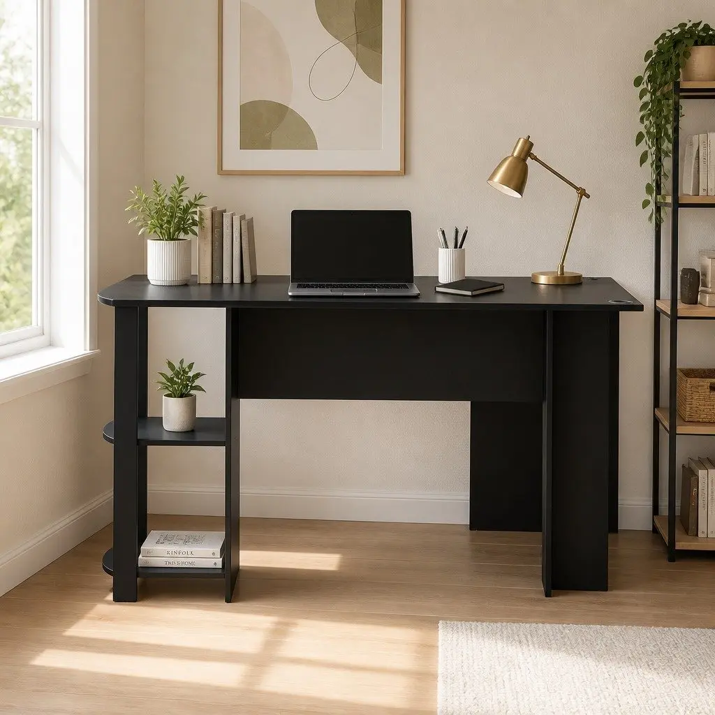 L-Shape Computer Desk with Storage and Stability