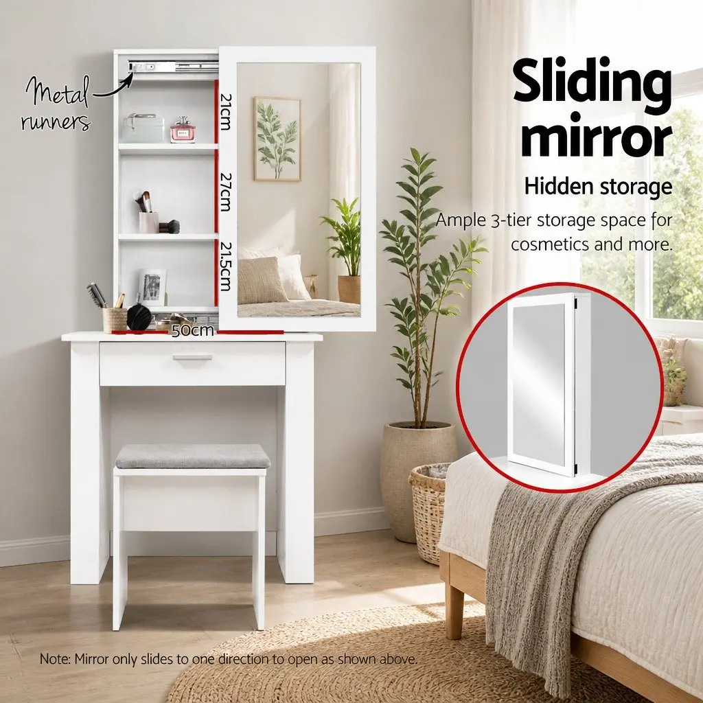 White Dressing Table Set with Comfort and Storage