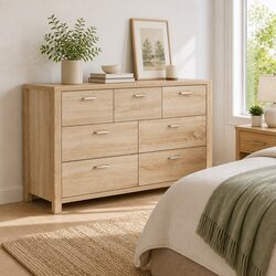 Reliable 7 Drawer Pine Chest with Practical Storage