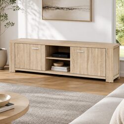 Warm Oak Wood TV Entertainment Unit with Storage