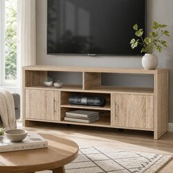 Reassuringly Functional 140cm Oak Entertainment Unit