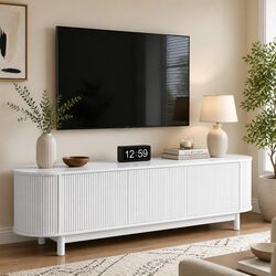 Reliable White Entertainment Unit with Safety Features