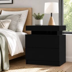Reliable Black Bedside Table with Storage Solutions