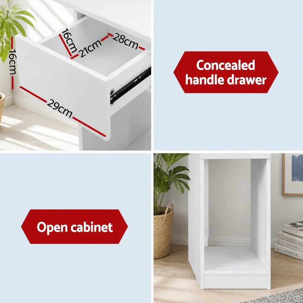 Computer Desk with Bookshelf Storage 120cm White
