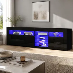 Quality LED TV Unit with Push-Open Storage Solutions