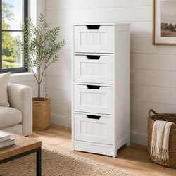Reliable 4 Drawer Chest with Rustic Touch