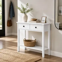 Reliable White Console Table with Storage Solutions