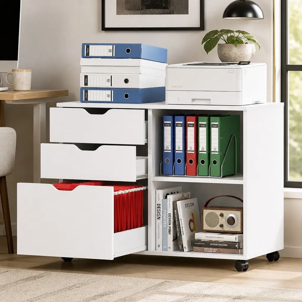 3 Drawer Mobile Filing Cabinet for Home Use