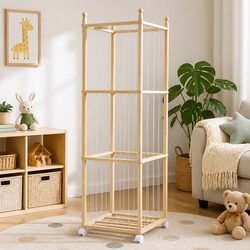 Children's Plush Toy Tower with Wheels - Warm Design