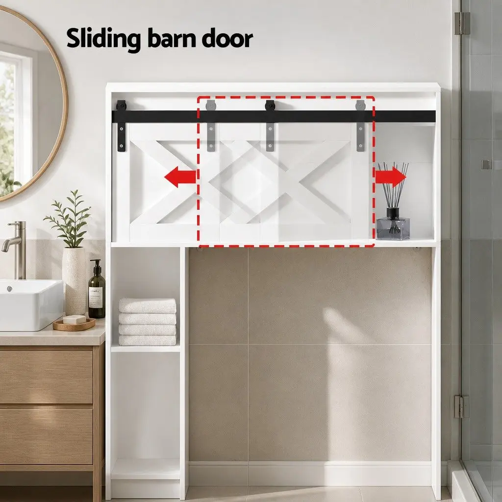 Bathroom Storage Cabinet Over Toilet Organiser 3-Tier Open Shelves White