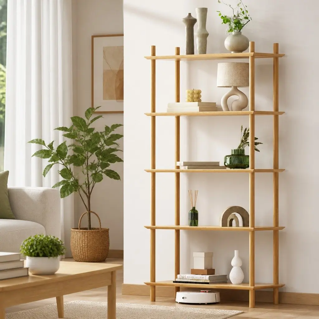 5 Tier Bookshelf Storage Rack Display Stand Living Room Organiser Pine