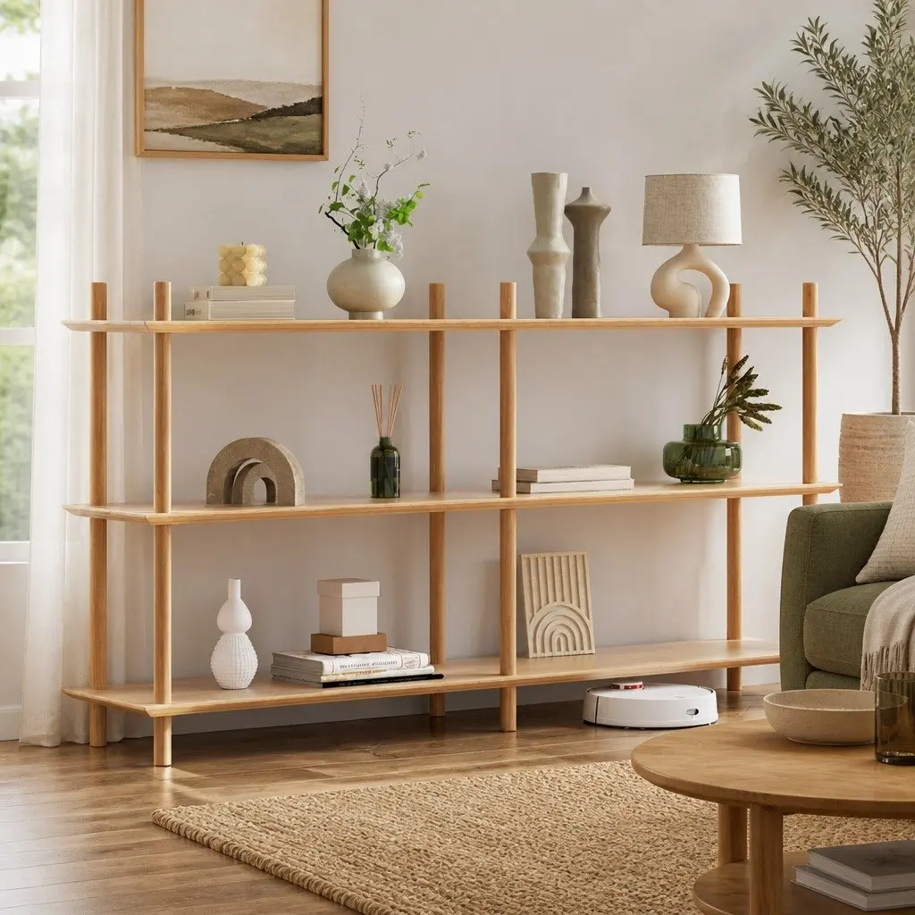 3-Tier Bookshelf Display Stand Storage Rack Wooden Shelves Pine Colour